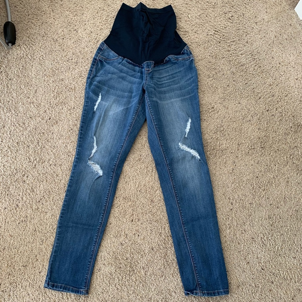 1822 distressed maternity jeans